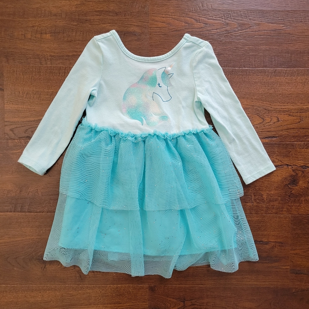 Cat & Jack Green and Blue Casual Dress